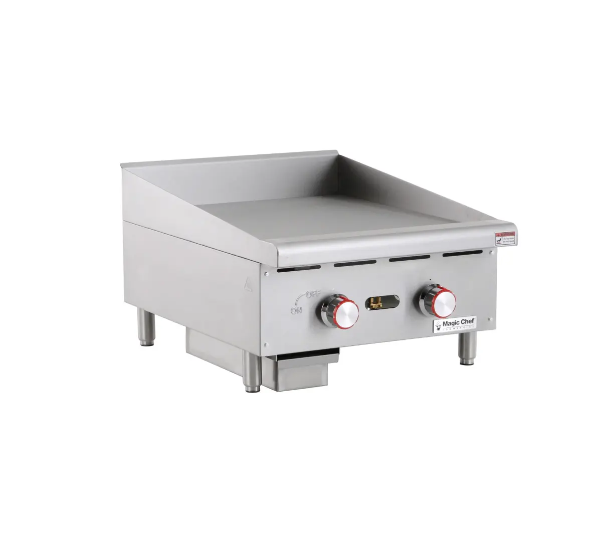 Magic Chef 24 IN. COMMERCIAL NATURAL GAS MANUAL COUNTERTOP GRIDDLE IN STAINLESS STEEL