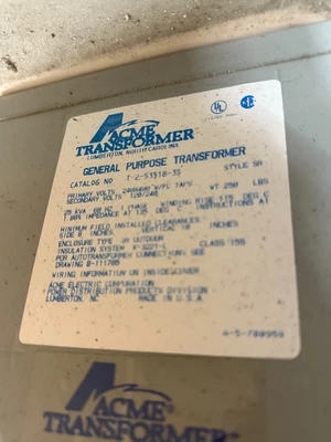 Used Acme _UNKNOWN_ Transformers New York US | ISP Equipment Group #1318734