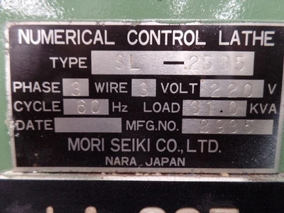 MORI SEIKI SL-25B5 CNC 
			LATHE