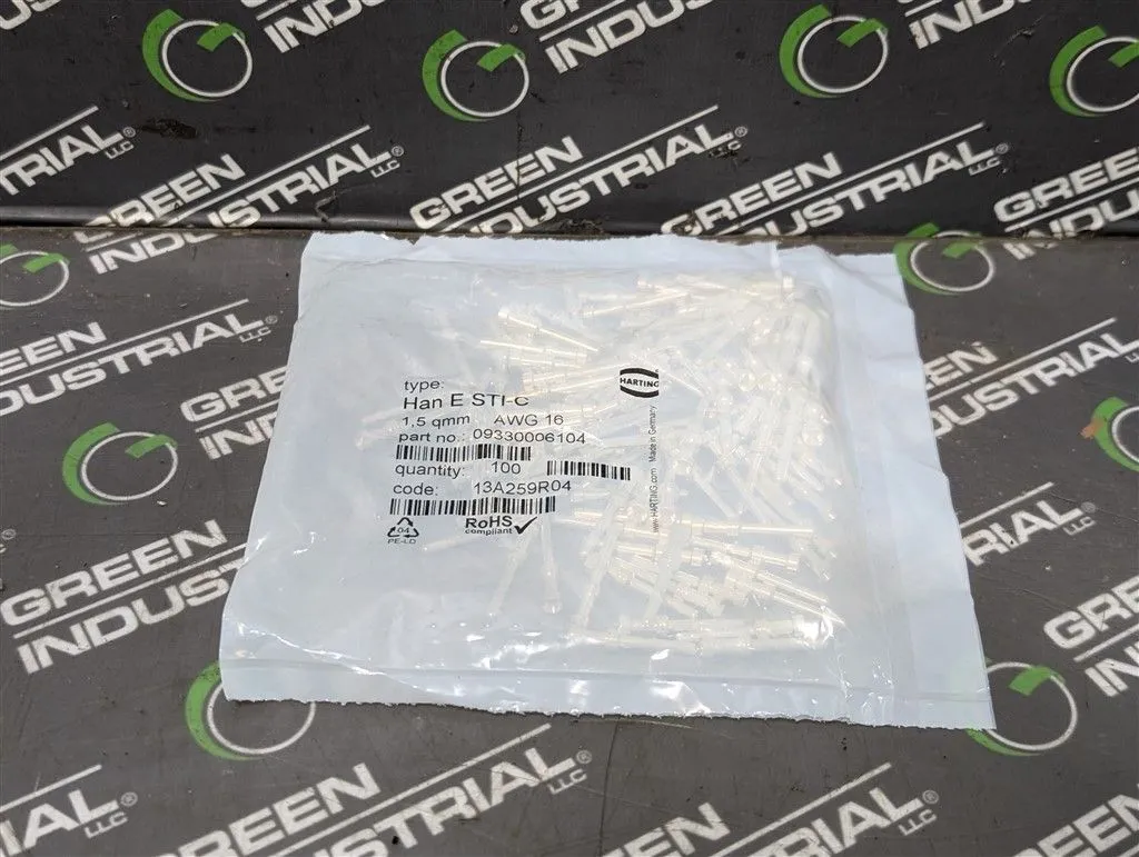Bag of 100 Harting 09330006104 Crimp Connectors Han E STI-C New