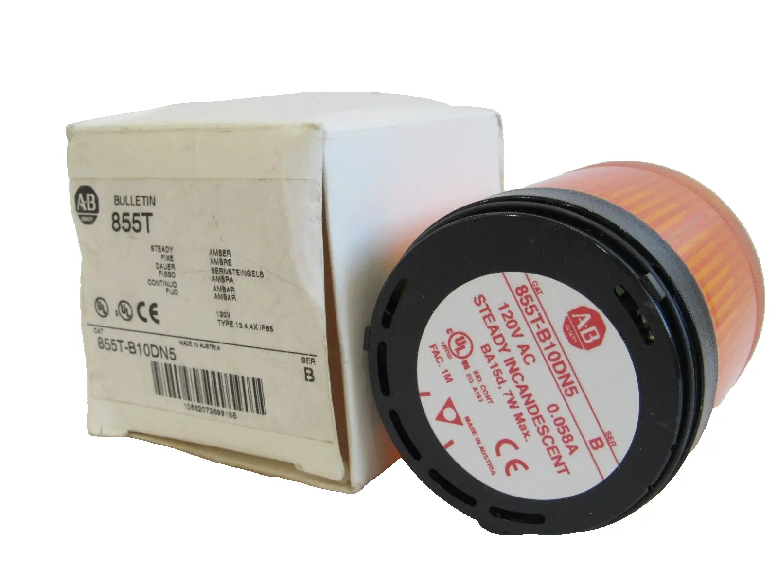 ALLEN BRADLEY 855T-B10DN5 STACK LIGHT SER.B 855TB10DN5 NEW, SURPLUS