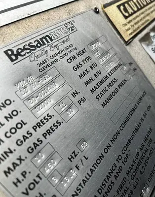 BESSAMAIRE MUAJH 13T HA-631 NATURAL GAS  AIR MAKE UP UNIT
