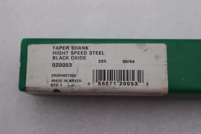 Taper Shank Hight Speed Steel Black Oxide 020053 Stock #2786