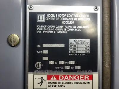 USED SQUARE D MODEL 6