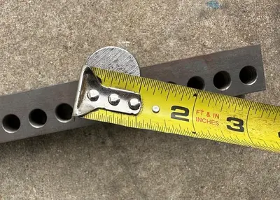 Metal  Spinning Tool Rest w/1" Post ~ Face is 15" x 2" w/ 3/4" Holes (5810)