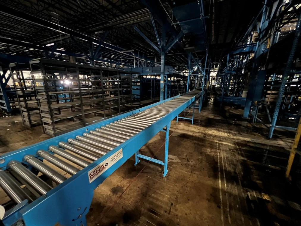 MHS 21in x 25ft  Powered Roller Conveyor, DC Motor in Roller
