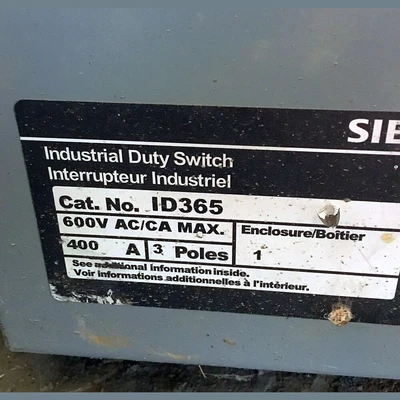 Siemens 400 Amp 600 V Non-Fused Disconnect