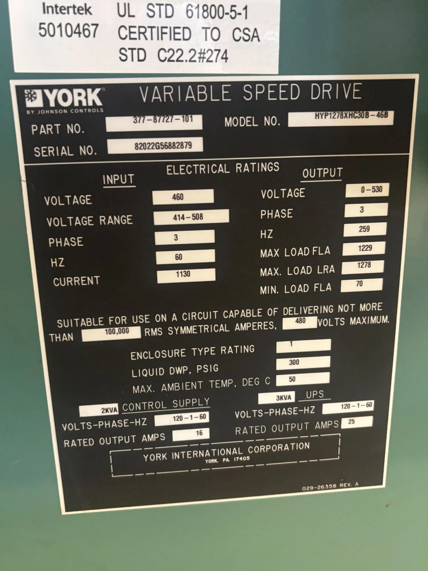 USED 2024 YORK HYP1278XHC30B-46B
