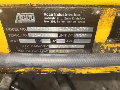 Used ACCO X7600-38-7-12-21-B8M Sheet Lifters Ohio US | Yoder Brothers machinery #91217