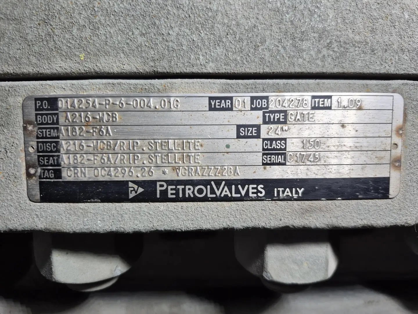 USED 2001 PETROLVALVES 1.09