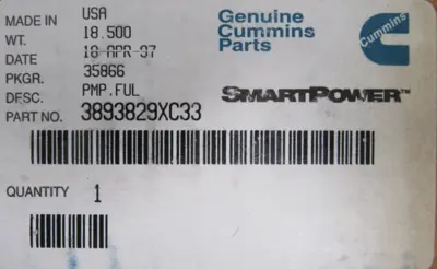 NEW CUMMINS 3893829 INJECTOR PUMP 3893829XC33