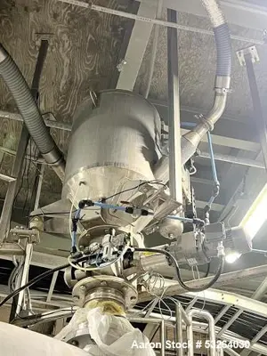 Used Bulk Salt Receiving System – 304 SS Silo, 45,000 lb Capacity, Dehumidifier, Blower, Rotary Valves – Year 2020
