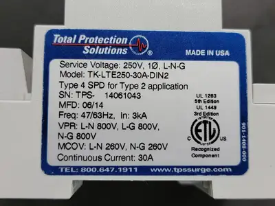 USED 2014 TOTAL PROTECTION SOLUTIONS TK-LTE250-30A-DIN2
