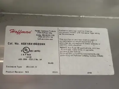 NEW HOFFMAN ASE18X18X6SSNK