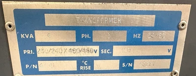 WALKER 4KVA TRANSFORMER HV:230/240/460/480 LV