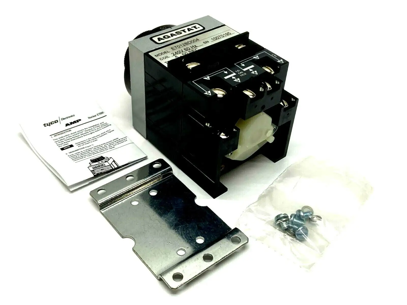 NEW TYCO AGASTAT TIME DELAY RELAY 240V DC COIL 5-50 SEC.