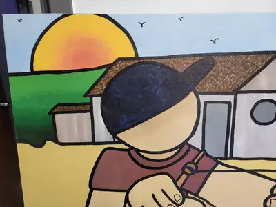 New | in-Stock FalconRestaurantSupply New Walmiru Original Faceless Painting on Canvas - Playing Bilboque 36" x 60" Estate & Personal Property Illinois US | Falcon Restaurant Supply #1376742