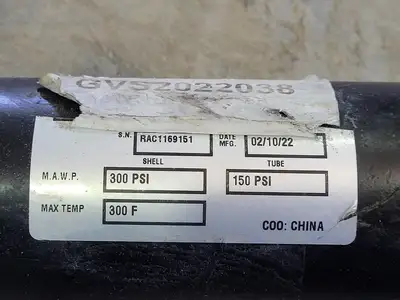 300 psi/150 psi Shell/Tube Heat Exchanger GVS2022038