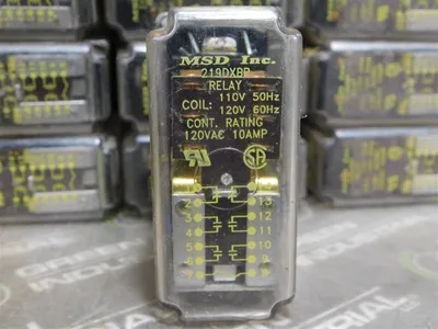 Lot of 40 MSD Inc. 219DXBP Relays 110V50Hz 120V60Hz Cont. Rating 120VAC 10A Used