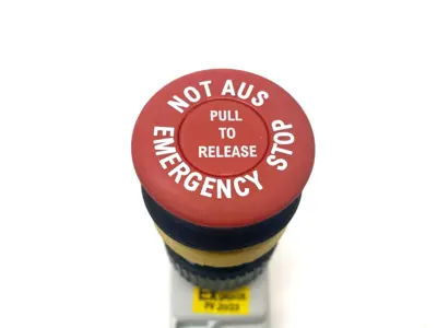 USED BARTEC COMEX EMERGENCY STOP SLAM BUTTON W/ 07-3323-1.00 SWITCH