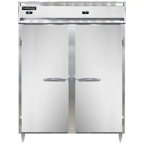 Continental D2RFENSA 57" Designer Line Two Section Commercial Combo Refrigerator Freezer - Solid Doors, Dual Temp, 115v