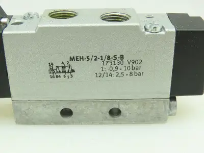 Festo MEH-5/2-1/8-S-B Pneumatic 4-Way Solenoid Control Valve 145PSI 1/8"Port 24V