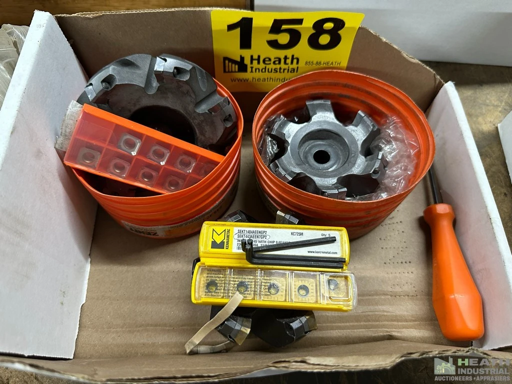 Used _UNKNOWN_ (3) REPLACEABLE CARBIDE FACE MILLS W-CARBIDE INSERTS Face Mills Illinois US | Heath Industrial Auction Services #1419950