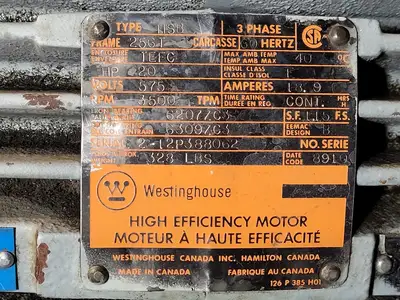20 hp, 575 volts, 3500 rpm, 256T Electric Motor