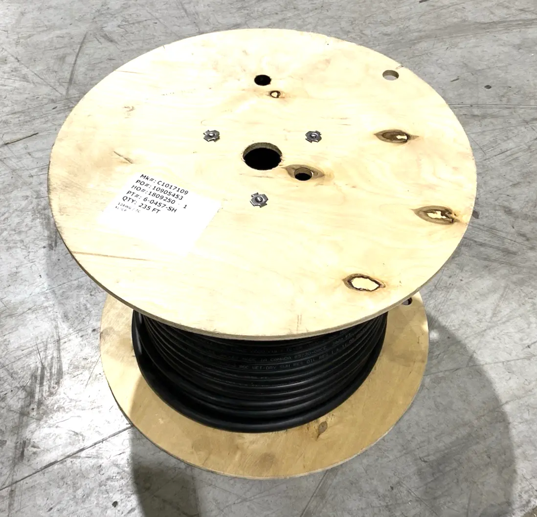 USED BASIC WIRE AND CABLE CONTROL CABLE 12AWG STRAND. 0.60" OD ROLL OF 235'