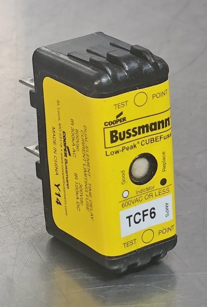 Bussmann TCF6 Low-Peak Cube Fuse 600Vac 300Vdc Loc4A35