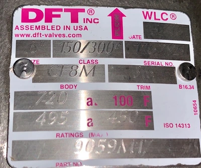 6"-150# DFT Check Valve CF8M Stainless, New Storeroom Spare