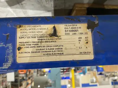 USED MAVERICK INDUSTRIAL SALES ELECTRIC/HYDRAULIC SCISSOR LIFT TABLE 3000LBS CAPACITY