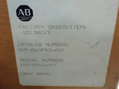 NEW ALLENBRADLEY 109A60FA3A1K
