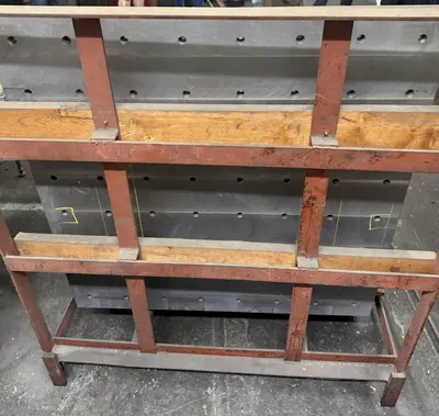 48" X 48" X 36" DRILLED & TAPPED ANGLE PLATE. STOCK # 0544726