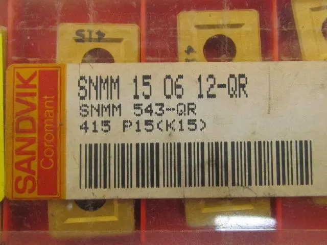 Sandvik SNMM 15 06 12-QR SNMM 543-QR Carbide Insert Grade 415 Box of 8pcs P15