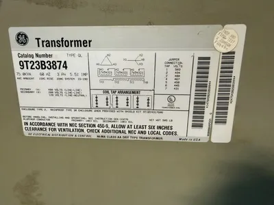 GENERAL ELECTRIC 9T23B3874 Transformers | Great American Equipment Company (4)
