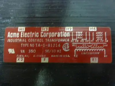 USED ACME ELECTRIC TA-1-81214