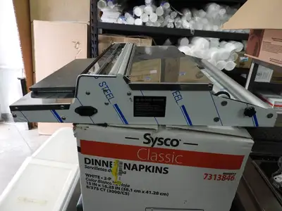 Used Vision Tech Used VisionTechShop CW-500E Hand Wrapping Machine Film Wrapper for Food Packaging Wrapping Machines Illinois US | Falcon Restaurant Supply #1376517