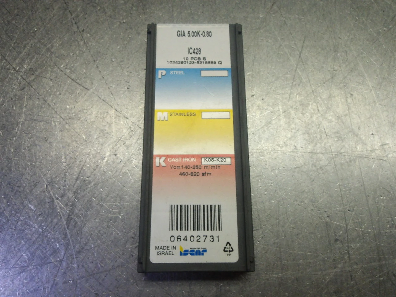 Iscar Carbide Grooving Inserts QTY10 GIA 5.00K-0.80 IC428 (LOC3541)