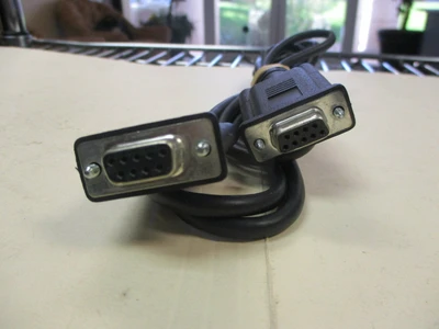 Used Black 9-pin Female to 9-pin DB9 Female Serial Cable