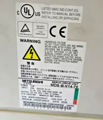 MITSUBISHI MDS-B-V14-70 MDSBV1470 SERVO DRIVE SERVO AMPLIFIER UNIT AC