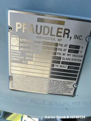 Unused / Reglassed Pfaudler 5000 Gallon Glass-Lined Reactor – High-Pressure Vessel