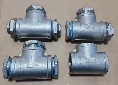 *NEW SURPLUS* [4] G13AB NPT Swing Check Valve Stainless Steel 1-1/2" + Warranty!
