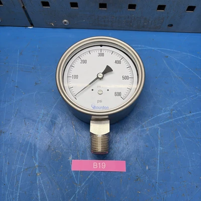 Bourdon 0-600 316L Industrial Pressure Gauge NNB Fast 🇺🇸 Shipping + Warranty