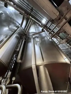 Used Mueller Stainless Steel 400 BBL Fermenter | Large Capacity Jacketed Tank
