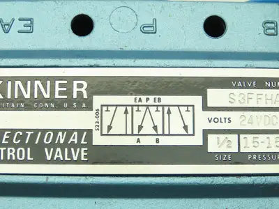 Honeywell Skinner S3FFHAL3 Solenoid Valve 5-Way 3 Pos 24VDC 150 PSI 3/8" NPT