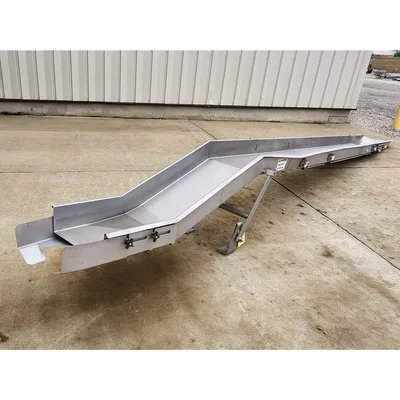 Used 21'-8" L x 18" W x Stainless Steel Accumulating Slide Chute