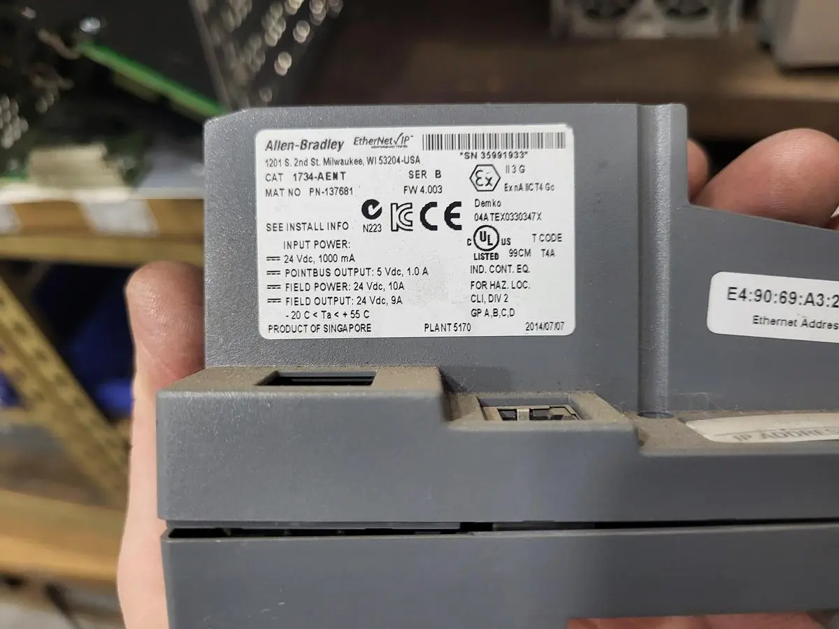 Used ALLEN-BRADLEY 1734-AENT PLC Ethernet Equipment Michigan US | ND Industrial Surplus #1324372