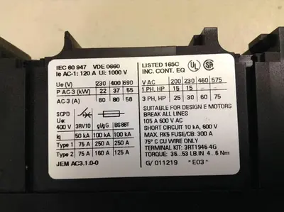 USED SIEMENS 3RT1 045-3AK60