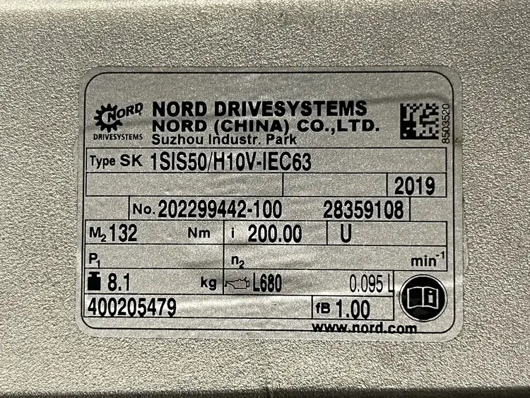 New | in-Stock 2019 NORD 1SIS50/H10V-IEC63 Gearboxes British Columbia CA | Lenmark #268424